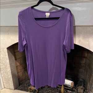 Chico's Purple Relaxed Short Sleeve active wear top size medium